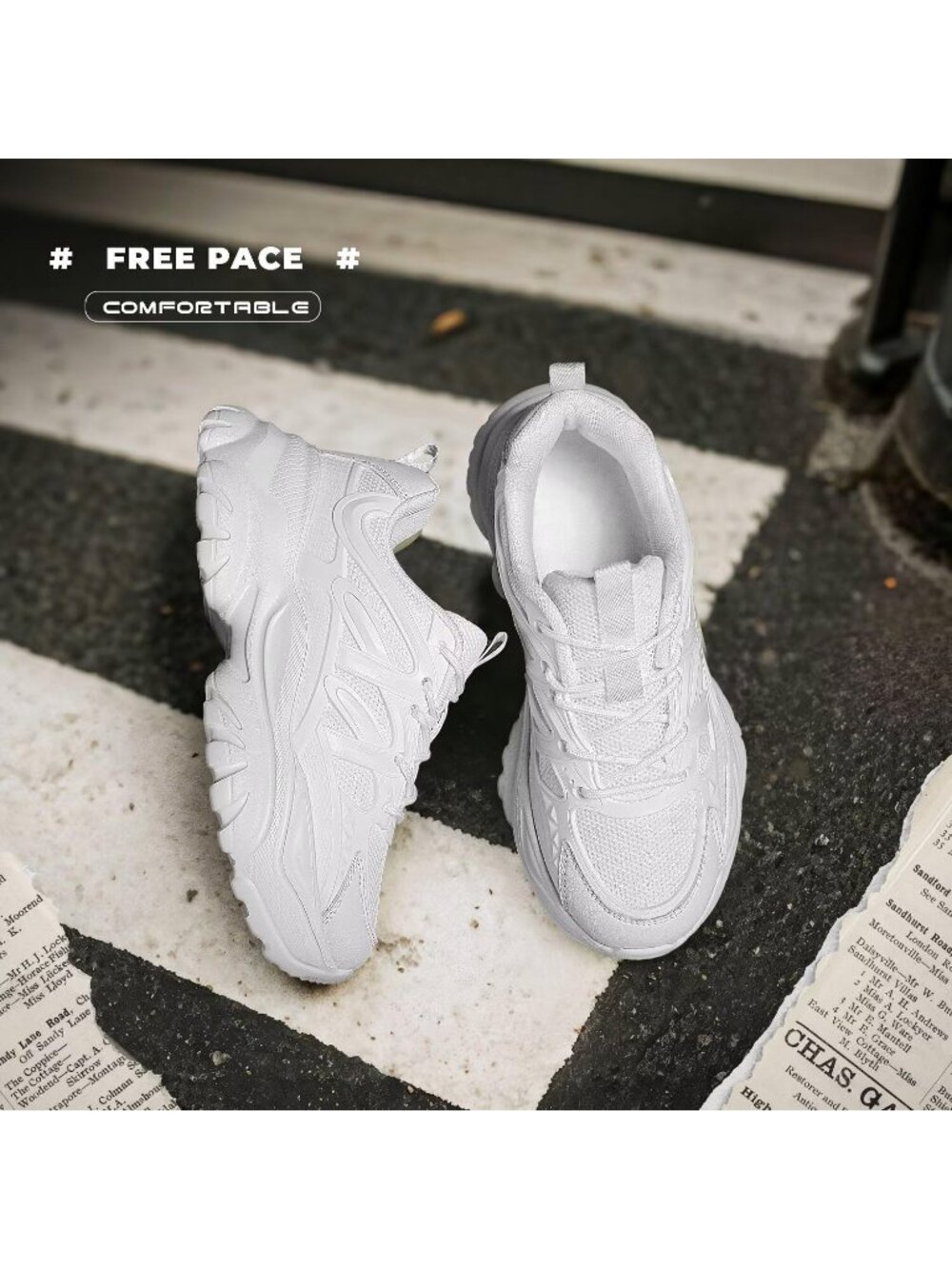 Women's White Running Shoes Non Slip Ladies Walking Fashion Athletic Sneaker - Picture 7 of 7